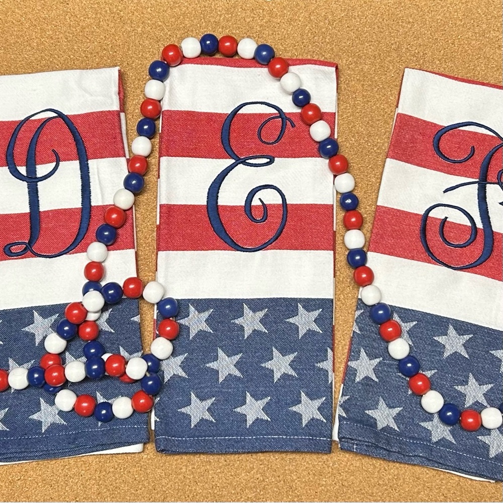 Monogrammed Stars&Stripes Dishtowels